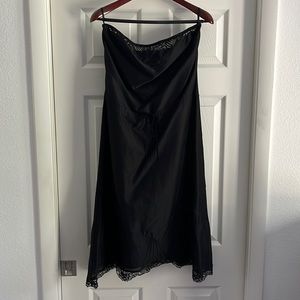 Black Silk/Cotton blend Banana Republic knee length strapless dress